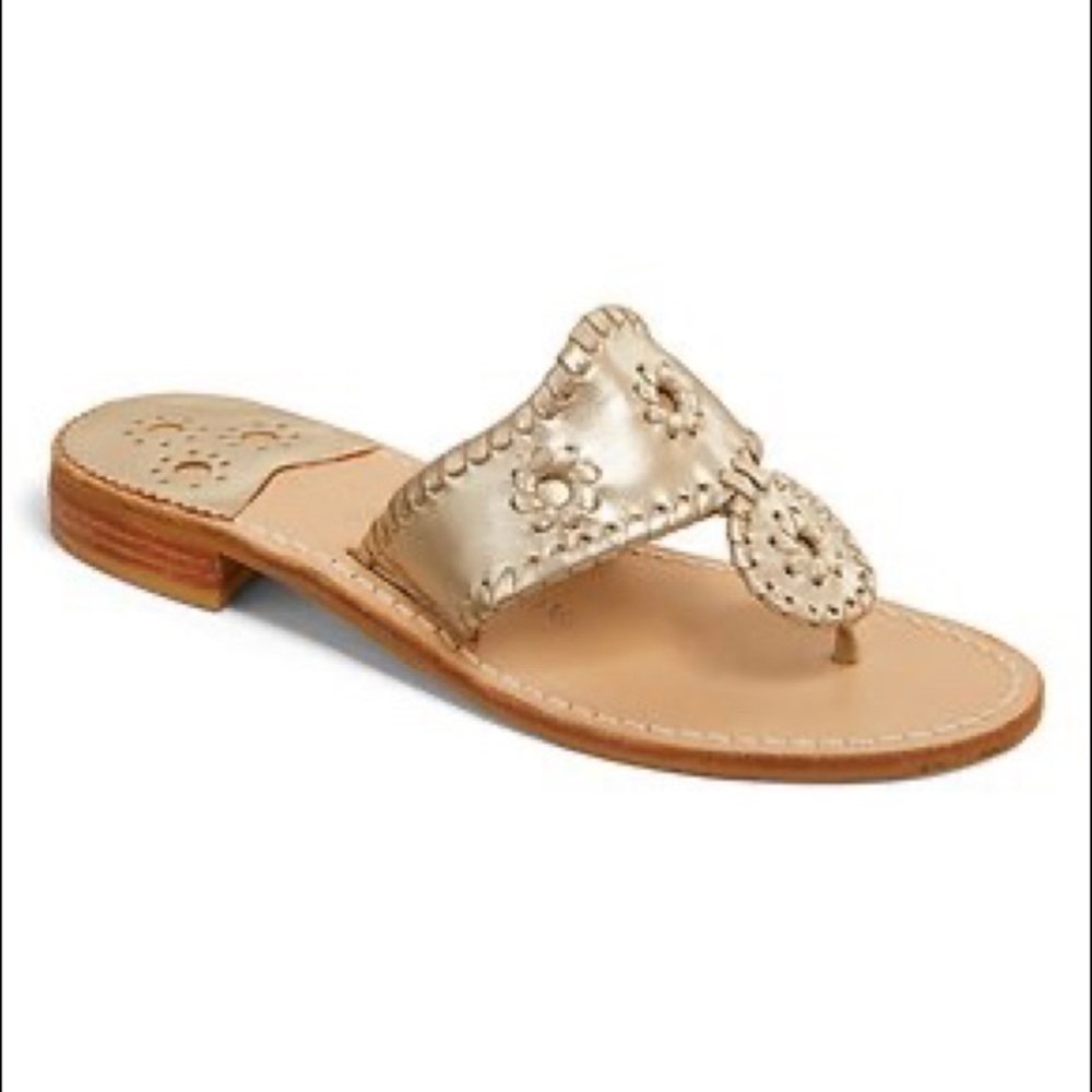 Jack Rogers Palm beach light gold sandals